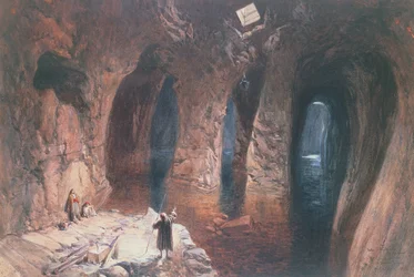 Bahr El Khabeer on The Great Sea: rockcut cisterns under the site of Solomons Temple, 1870